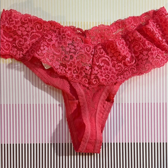 Soma Lace Trim Pink Thong Women's Intimate - Picture 2 of 3